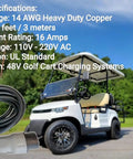 Heavy Duty 10 Ft Golf Cart Charge Cord Replaces Oem 2Cr910 For Madjax Denago Star Breezy Ev with a UL listed wall plug.