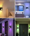 Motion Sensor Light Indoor with Remote, Rechargeable Wireless LED Sconce showcased in bedroom, bathroom, courtyard, and door lighting.