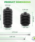 Product dimensions of Club Car DS Steering Rack Dust Boot for 1997 and Up Golf Carts Fits Gas and Electric Easy Install With Stainless Steel Cable Ties OEM 1013035 101880001