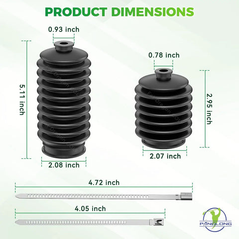 Product dimensions of Club Car DS Steering Rack Dust Boot for 1997 and Up Golf Carts Fits Gas and Electric Easy Install With Stainless Steel Cable Ties OEM 1013035 101880001