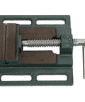 2.5In Lock Down Vise With Heightened Widened Jaws For Max Clamping Force And Stable Workholding On Milling Drilling Machines Durable Steel Bench Clamp Tool Build Quality Guaranteed For Heavy Duty Workshop Projects, showing steel jaws and screw mechanism.