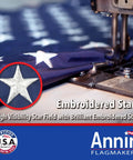 SolarGuard Nyl Glo American Flag 3 By 5 Feet Nylon Outdoor Flag Made In USA with embroidery machine detailing stars
