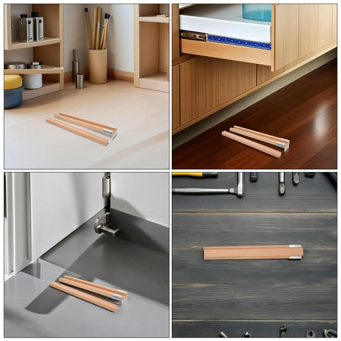 6 Sets Wood Center Mount Drawer Slides With Metal Bracket Replacement For Furniture And Bedrooms No Fuss Install Heavy Duty Khaki Drawer Glides Dresser Rails For Kitchen Cabinets And Home Decor displayed on floor in home setting.