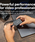 X10 Pro 4TB Portable SSD With Up To 2100 MBps Read And 2000 MBps Write For PC And Mac USB C 3.2 External Solid State Drive held