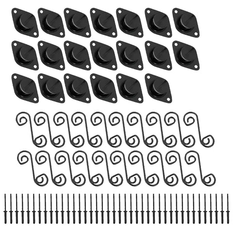 Heavy Duty Self Ejecting Quarter Turn Fastener Buttons 5/16 Inch Stem Spring Loaded Quick Release Hardware For Atv Utv Offroad Sheet Metal Panel Door Setup, black fasteners and clips.