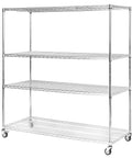 Five Tier Heavy Duty Steel Storage Rack On Wheels With Tool Free Assembly And Massive Capacity For Garage Or Home Use