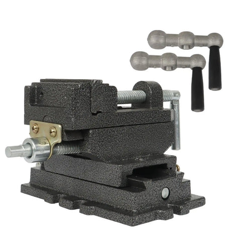 Heavy Duty Metal Milling Machine With 3 Inch Sliding Vice Drill Press And Cross Clamp Fixture For Precise Bidirectional Clamping And No Nonsense Secure Workholding, cast iron