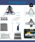 Pop Up Portable Camping Shower Tent Deluxe Changing Room Privacy Shelter Two Rooms With Floor Drain packaging