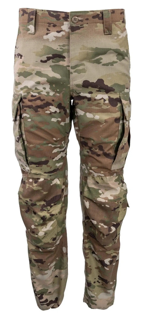 Men's Lightweight Ocp Tactical Cargo Pants Quick Dry Moisture Wicking Mil Spec Combat Trousers Ripstop Weave with camouflage pattern.