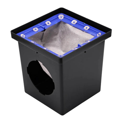 Square Catch Basin Drain Filter For No Clog Drainage Systems, Removable Filter For 12 Inch Basins, Plastic And Geotextile Fabric