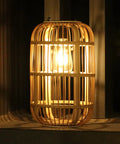 Large Outdoor Solar Lantern With Rattan And Bamboo Build Dope Glow For Garden Patio And Yard Waterproof Hanging Lantern With Handle And Edison Bulb Openwork Design For Tabletop Decoration
