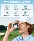 Game Changing Golf Range Finder With 2.4 Inch Color Touchscreen And Slope Detection Reads Up To 1312 Yards Fast Target Lock Easy Mode Switching Built For Sharper Shots And Lower Scores On The Course. golfer using handheld rangefinder