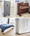 Heavy Duty 2000 Lbs Furniture Dolly Set Of 4 With Ball Bearing Casters moving a strongbox, piano, bed, and cabinet