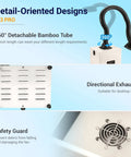 M3PRO Solder Fume Extractor Desktop Welding Fume Purifier with detachable bamboo tube and safety guard features.