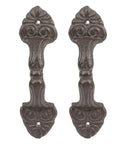 Vintage Cast Iron Door Handle Set 2 Pack Built Tough For Farmhouse Style Cabinet Pulls And Sliding Doors Fence Gates Cupboards Durable Antique Brown Finish