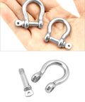 One Quarter Inch D Ring Shackles Twenty Pack In 304 Stainless Steel Screw Pin Bow Shackle for heavy duty rigging and towing