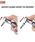 Hands using 1/4 Inch Drive Click Torque Wrench Set Dual Direction Adjustable 72-Tooth with extension bar in chrome molybdenum steel.