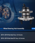 Premium Rear Wheel Hub Assembly For 2014 To 2019 Kia Soul And Soul Ev Drop In Replacement 52750B2050 front view with five lug bolts.
