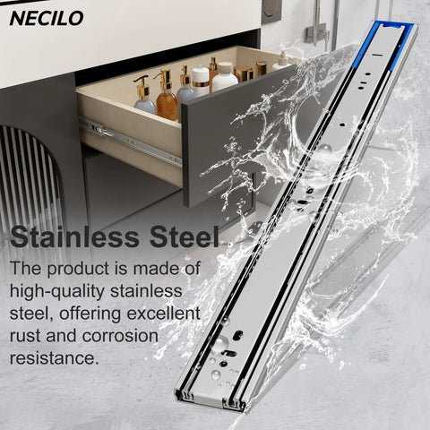 Slick Heavy Duty 12 Inch Stainless Steel Push To Open Drawer Slides Rustproof Waterproof Cabinet Tracks For Seamless Kitchen And Bathroom Storage Builds