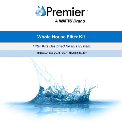 Whole House Water Filtration Kit With Built In Bypass Valve, Durable Filter Housing, splash effect, brand logo.