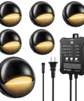 Low Voltage LED Deck Lights Kit With Transformer Timer And Photocell Sensor No Fuss Setup IP67 Waterproof Outdoor 6 Pack