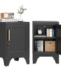 Tough As Nails Cold Rolled Steel Locker Nightstand With Secure Key Lock And Heavy Duty Build For Bedroom Dorm Room Storage Or Home Office Organization Table, black steel, with open storage.