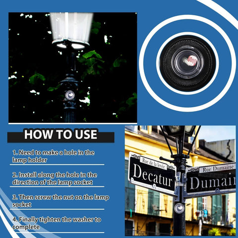 Six Pack Dusk To Dawn Outdoor Lighting Sensor Kit 100 To 277V Photoelectric Switch installation guide with street view