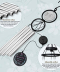 Ultimate 36 Inch Outdoor Wind Chimes Gift For Mom From Kids And Grandkids, showing aluminum tubes and adjustable striker.
