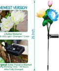 Solar Lotus Flower Lights 4 Pack For Garden And Patio Outdoor Yard Decor 7 Color Changing Lamps with large solar panel