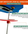 Dremvoist 3 In 1 Electric Hoist Winch 1100 Lbs Pulling Power With Wireless Remote Control 26 Ft Lifting Height close-up of limit switch and adjustable height features.