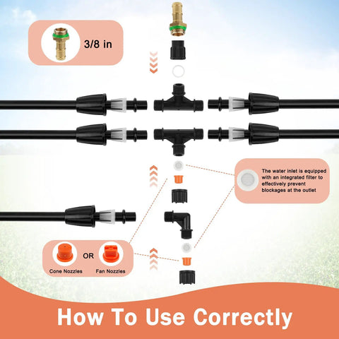 Four Nozzles Poly Sprayer Boom Wand With One Quarter Inch Brass Fittings For Backpack Sprayer assembly instructions