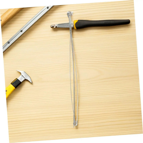 Four Piece Round Heat Sealer Heating Wire Replacement Strips For Manual Shrink Wrap Bag Sealer Repair Kit on a wooden surface.