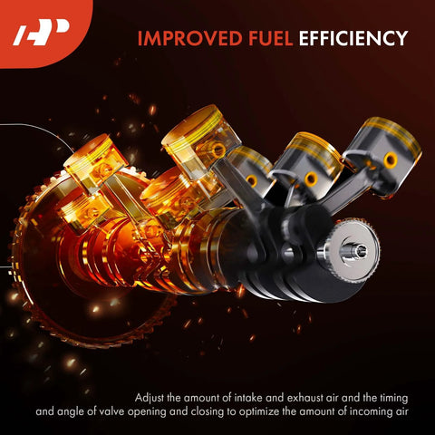 Illustration of pistons and crankshaft mechanism highlighting improved fuel efficiency.