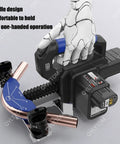 Kickass Cordless Hydraulic Tube Bender With Slick Die Set Fits One Quarter To Seven Eighths Inch Copper Piping, featuring ergonomic handle design for easy operation.