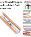 Solid Heavy Duty Gkg 560 Piece Non Insulated Butt Connectors Kit With Premium Pure Copper Wires For Rock Solid Wire Splices And Tough Electrical Jobs That Totally Rock Your Car Or Home Setup, tinned copper barrel