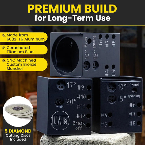 Pro Grade Tungsten Grinder V4 Rotary Tool for TIG Welding with diamond discs, CNC mandrel, made from 6082-T6 aluminum, Norway