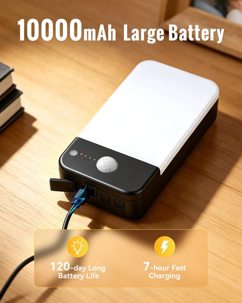 Motion Sensor Outdoor Light With 10000mAh USB C Rechargeable Battery Remote Control 3 Modes 3 Color Temperatures Waterproof