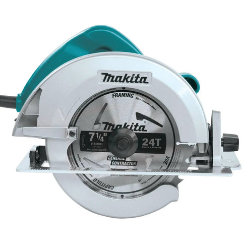 High Torque 7-1/4 Inch Circular Saw With 15 Amp Motor And 5,800 RPM For Beast Power, front view showing saw blade