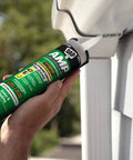 Applying gutter and flashing sealant in clear 9 oz tube extreme temperature flexible hybrid polymer caulk for roof and gutter sealing