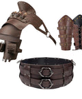 Medieval Knight Armor Set With Shoulder Pauldron, Wide Belt And Bracer, Renaissance Larp Cosplay Props, Complete Costume Kit