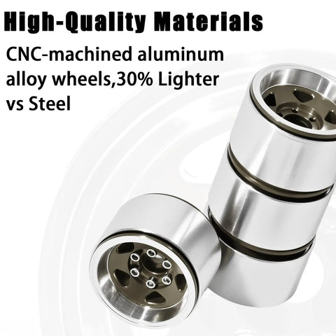 Beadlock Wheel Rim Set Aluminum Alloy RC Upgrade Part For One Eighteenth Scale Traxxas TRX4M And One Twenty Fourth Scale Axial SCX24 FCX24