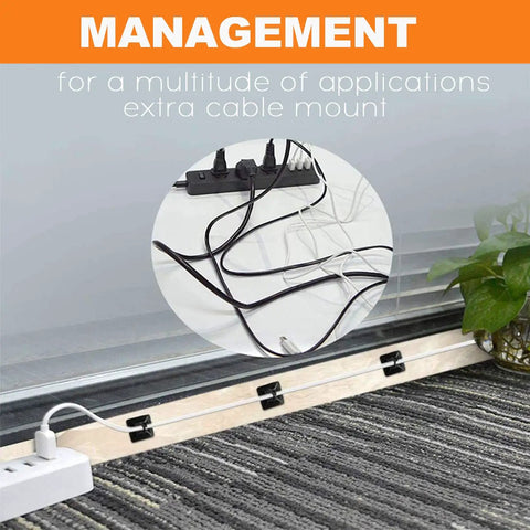 All-In-One Zip Tie Adhesive Mount Kit With 140 Pack Three Quarter Inch Cable Ties installed for cable organization