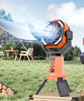 Portable Camping Fan With Built In Power Supply Three Speed Settings Lightweight ABS Plastic Body Anti Slip Base Compact outdoor scene