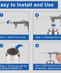 Easy to install steps for No Nonsense Undercoating Spray Gun Kit With 25 Oz Suction Feed Cup And Stainless Steel Body