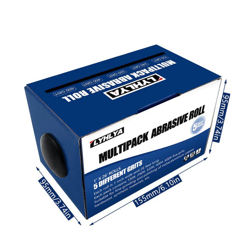 Emery Cloth Sandpaper Rolls Dispenser Set With 5 Grits 150 240 320 400 600 For Woodworking Automotive Metal Polishing