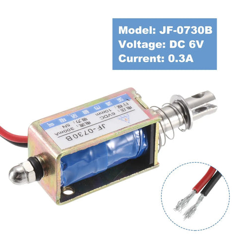 Compact DC 6V 0.3A Solenoid Electromagnet Push Pull Type 5N 10mm Stroke Open Frame Linear Motion Actuator For Vending Machines, Home Appliances, Office Gadgets And Industrial Projects, open-frame wiring