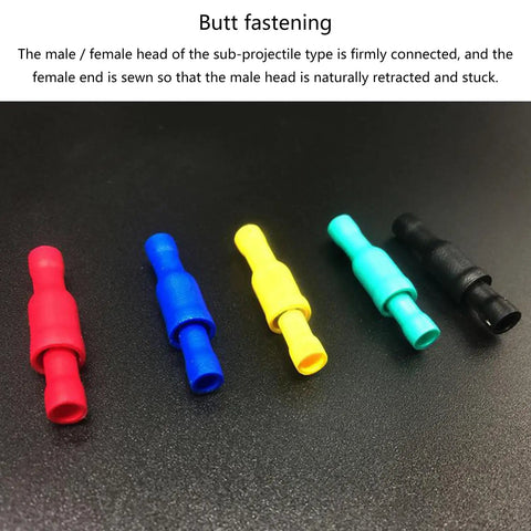 Insulated Male And Female Wire Connectors Kit, 100 Piece Quick Crimp Terminals For Automotive And Home Wiring shown in multiple colors