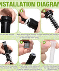 Installation diagram for Heavy Duty 4 Inch Pop Up Sprinkler Heads 8 Pack with step-by-step assembly instructions.