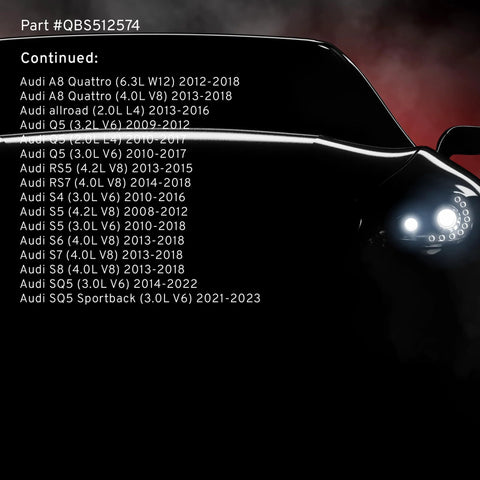 Audi model compatibility list for Heavy-Duty Front And Rear Wheel Bearing And Hub Assembly Plug-And-Play, part #QBS512574.
