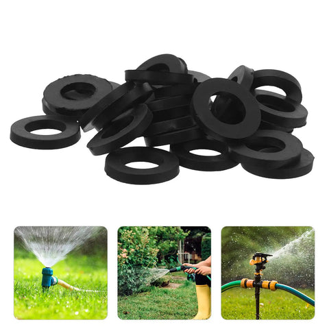 Premium 80PC Black Silicone Garden Hose Washers And O Rings For Faucet Connectors. Tight Seal That Handles Any Weather Without Leaking. 80pc black silicone hose washers for garden hose and faucet connectors